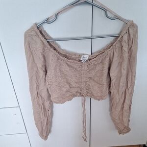 Japna Beige Off-Shoulder Blouse